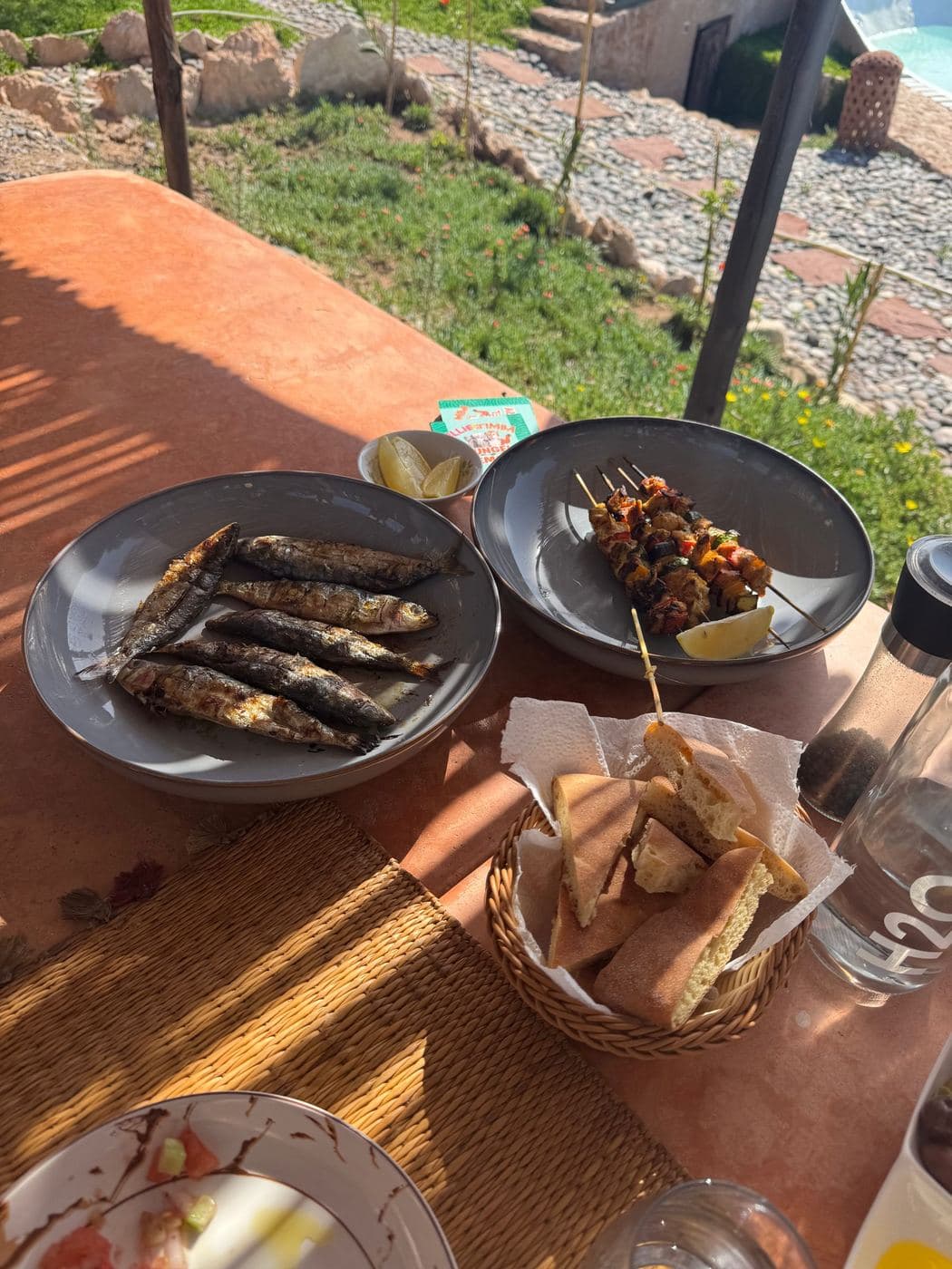 Fresh fish from the market, grilled by the pool