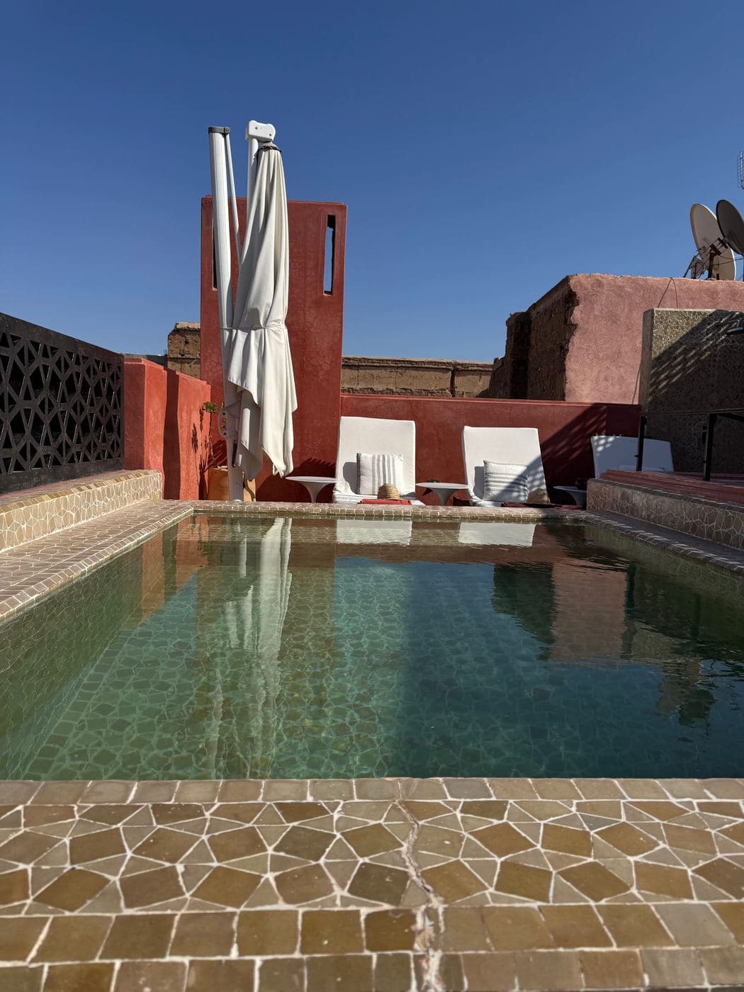 The rooftop pool