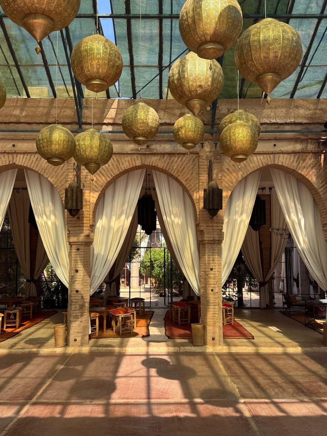 The lantern-lit restaurant