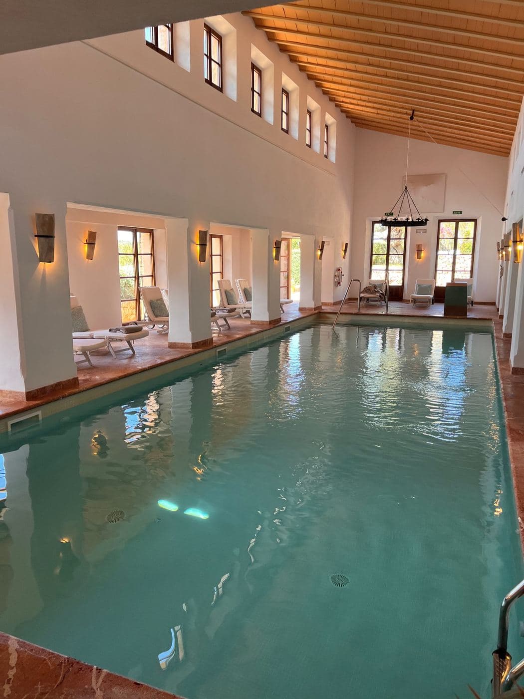 The heated indoor pool