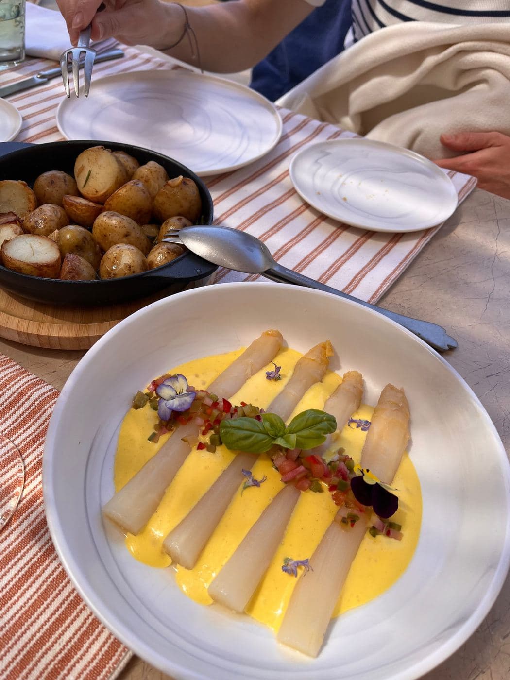 White asparagus for lunch