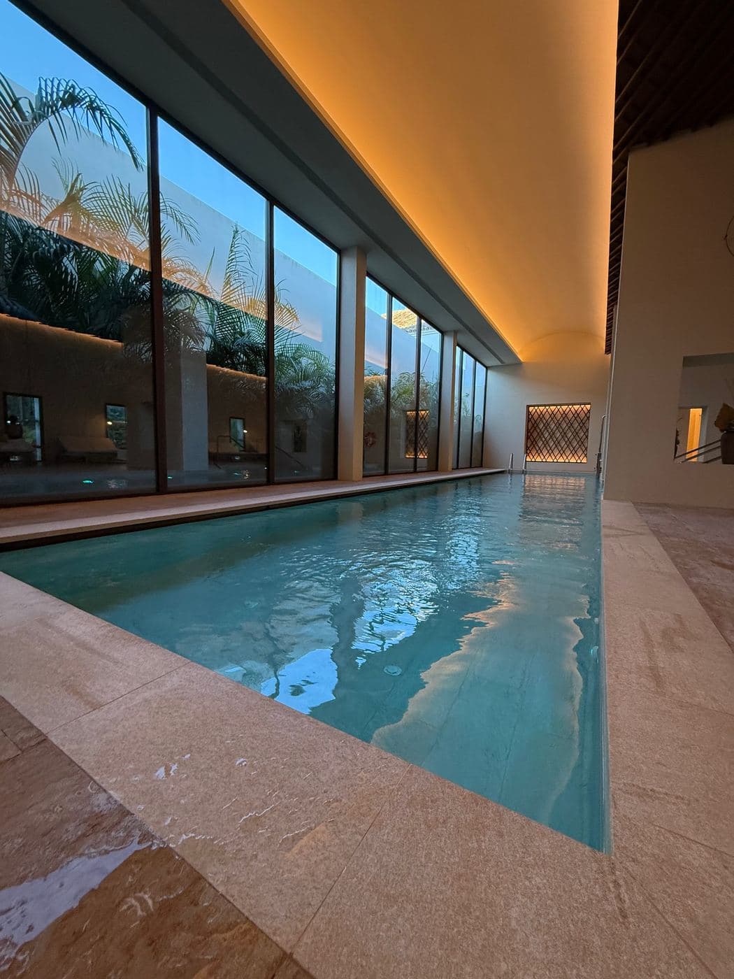 The indoor pool in the spa