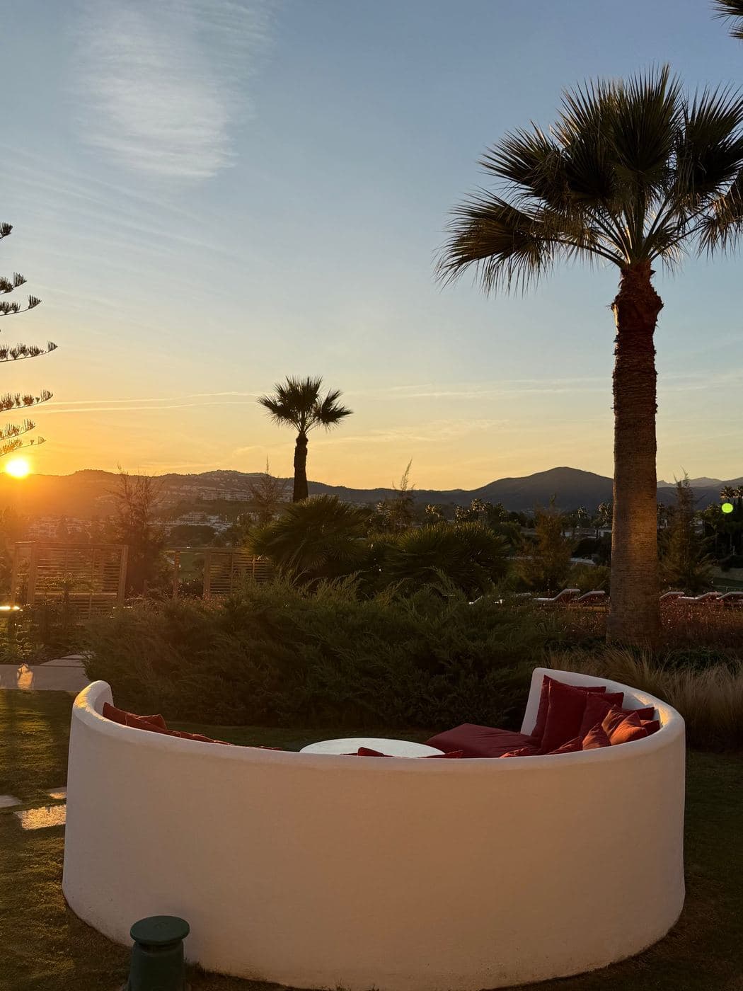 Sunset by the fire pit