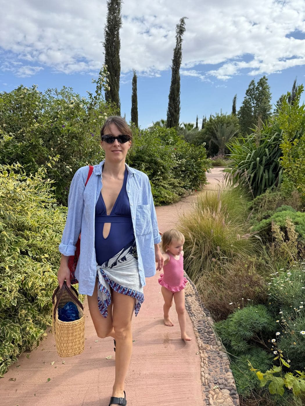 Yohanna on a garden walk in Marrakech